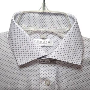 Collars and Co Polo Mens Small White Featherweight Dress Collar Short Sleeve
